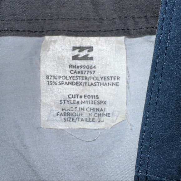 Billabong Swimwear Plaxtinum X Spinner x Mens 38 Blue Striped Board Short - Picture 6 of 8